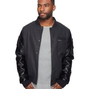 Members Only Charcoal Black MO Varsity Jacket
